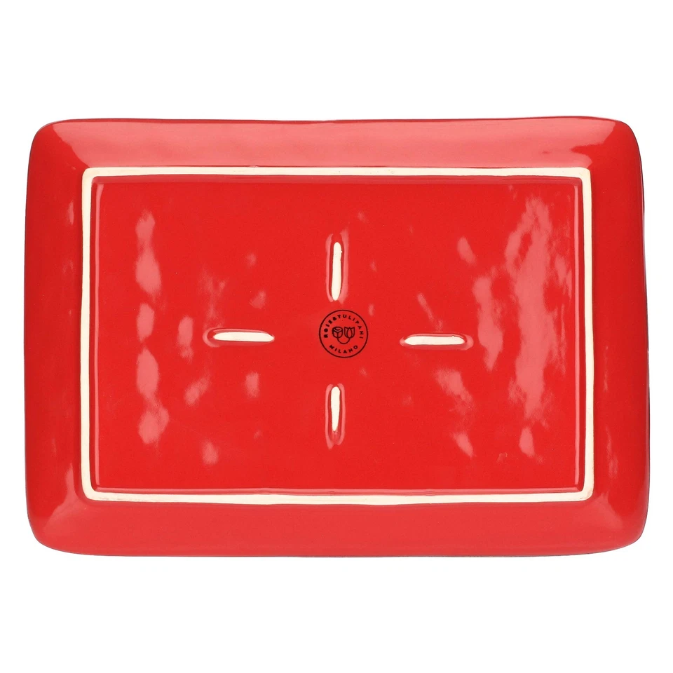 Teller rechteckig Platte Servierplatte Servierteller Concerto Corall Rot 27x19cm - Bild 4 von 4