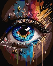Paint by Numbers for Adults Beginner, Eye Acrylic Watercolor DIY Paint by Number