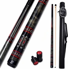 CXL Pool Cue with 1X1 Hard Case,Low Deflection Shaft 13Mm Black Tip Billiard Que