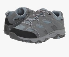 Merrell Moab 3 Low Waterproof hiking shoes kids, gray Blue leather and mesh New