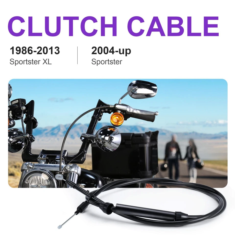 Cable de embrague extendido para Harley 61 1/4 pulgadas para Sportster 2004-up XL 1986-2013 Foto 2 de 4