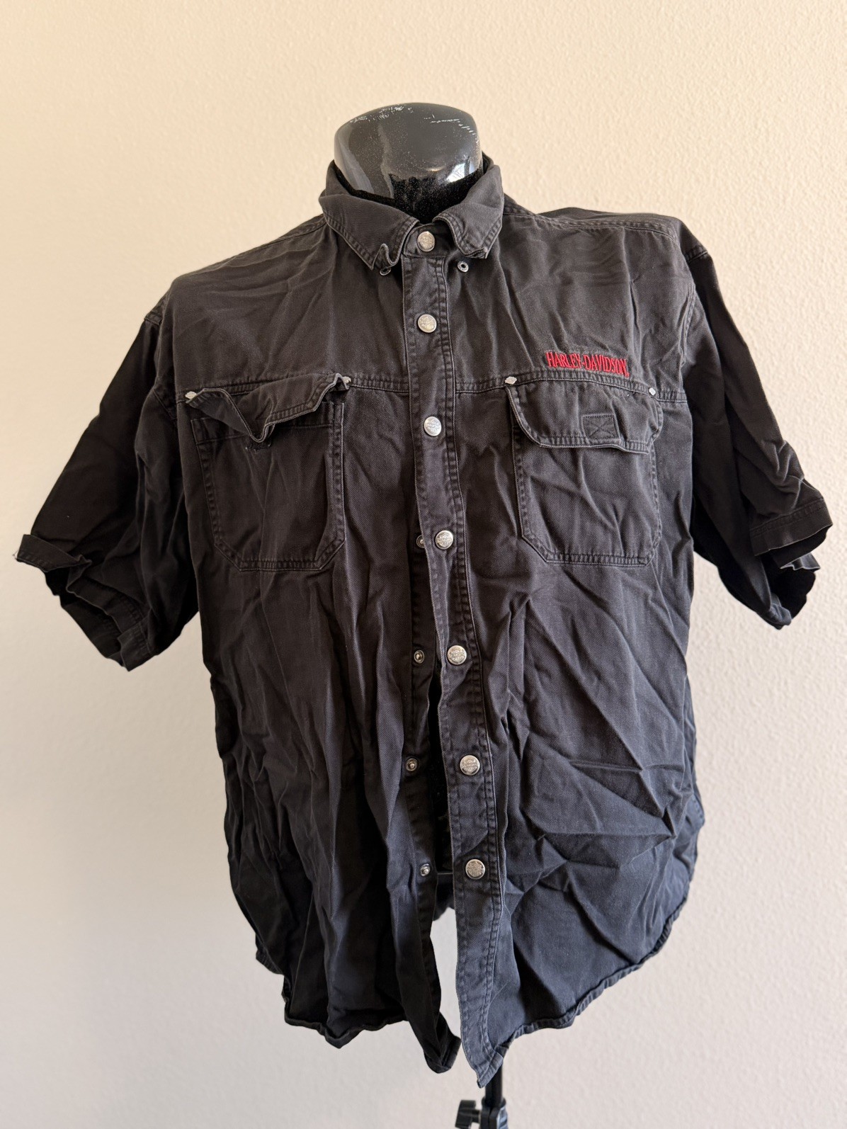 Harley Davidson Flame Button Up - image 1