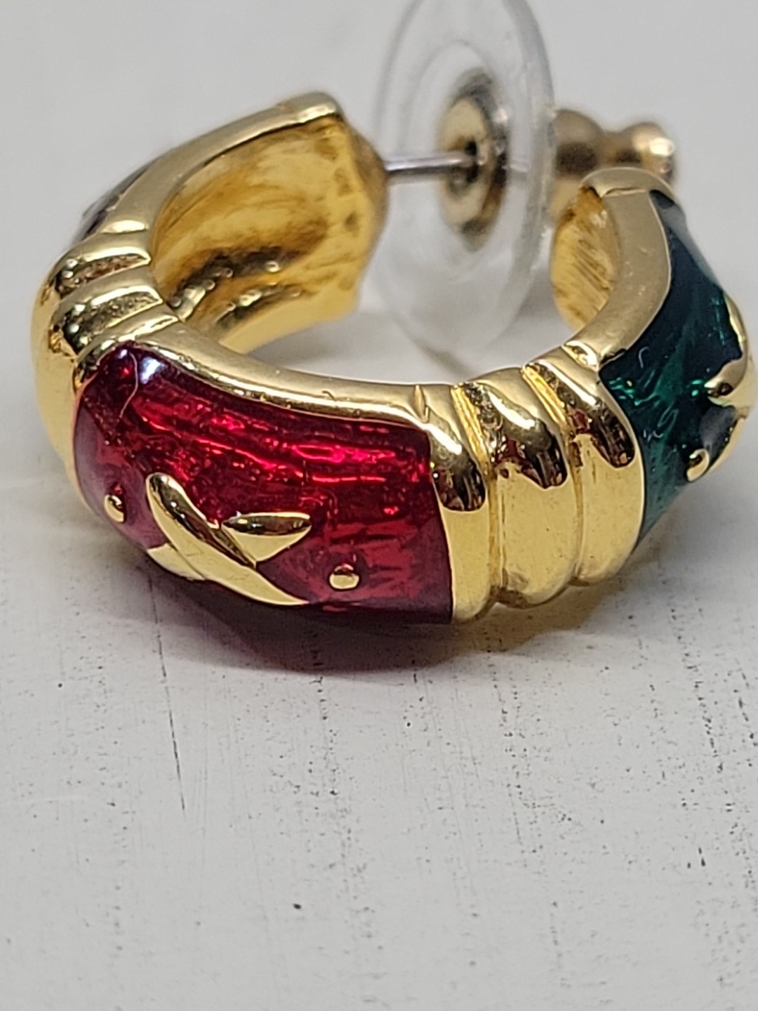 Joan Rivers X Pattern Enamel Link Braclets & Earr… - image 13