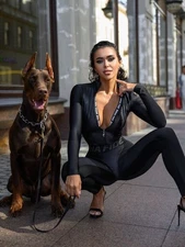 Bonafide Sex Suit LongBlack Bodysuit/Jumpsuit Size Medium NWT