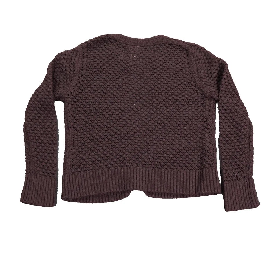 Cárdigan Suéter De Colección LL Bean Mujer L Marrón Chocolate Tejido Lana Angora Ganchillo Foto 2 de 4