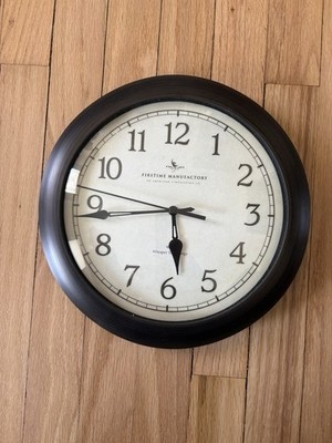 FirsTime & Co. Slim Wall Clock, 11'', Oil Rubbed Bronze, Plastic