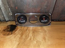 Vintage Rac 3 Guage Bezel Chrome Woodgrain