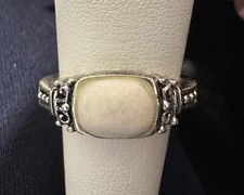 STERLING SILVER MILKY WHITE GEMSTONE RING SIZE 6.75