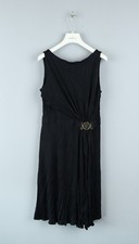 VERSACE COLLECTION Womens Black Party Cocktail Sleeveless Luxury Dress Size 44