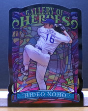 BASEBALL CARD OVERSIZED RARE HIDEO NOMO GALLERY OF HEROES STAINED GLASS DODGERS