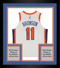 Framed Jalen Brunson Knicks Signed Nike 2024-25 City Edition Authentic Jersey