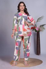 Womens Abstract Geometric Print Co-ord Set - ...