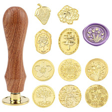 Wax Seal Stamp Set Vintage Classic Sealing Wax Stamp Head with Wooden Handle for