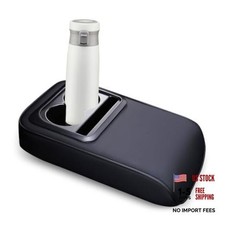 Car Middle Center Console Cover with Cup Holder, 2.8In Raised Car 1 PC Black