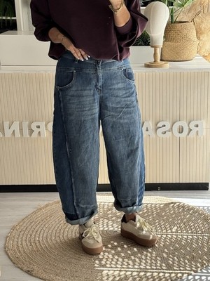 Sexy Woman Jeans Barrel Leg/Ballon Fit MITTELBLAU Patchwork Acid versch. Gr.(H5)