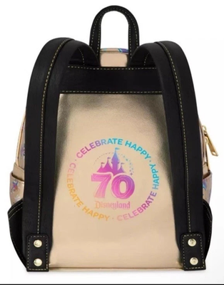 Disney Parks Loungefly Disneyland 70th Anniversary Gold Metalic