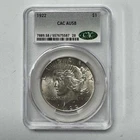 1922 Peace Silver Dollar $1 CAC AU58 Graded US Coin