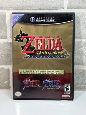 GameCube Legend of Zelda Wind Waker Ocarina of Time Master Quest w2/Manuals Nice