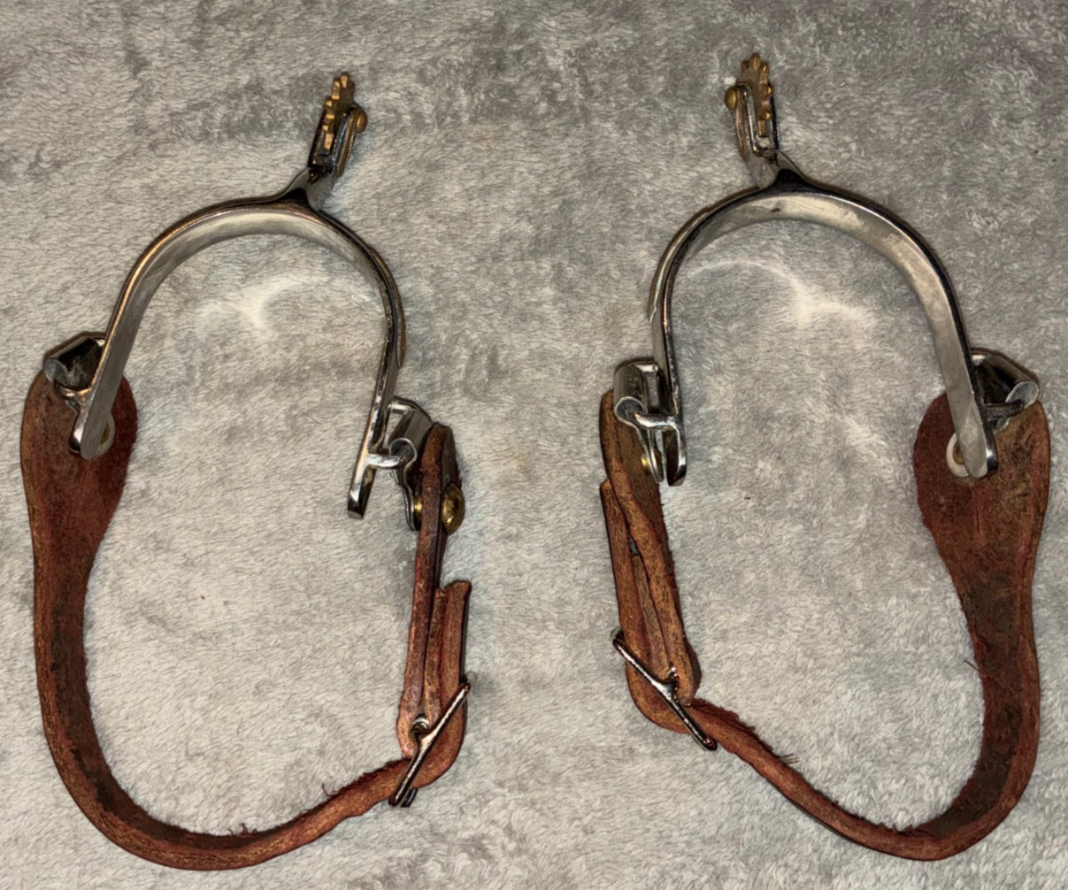 2 5/8'' BRASS MOUNTED WESTERN SPURS WITH ROWELS