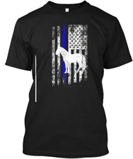 Cool Mounted Patrol Police Horse American Fla T-Shirt Made in USA S-5XL