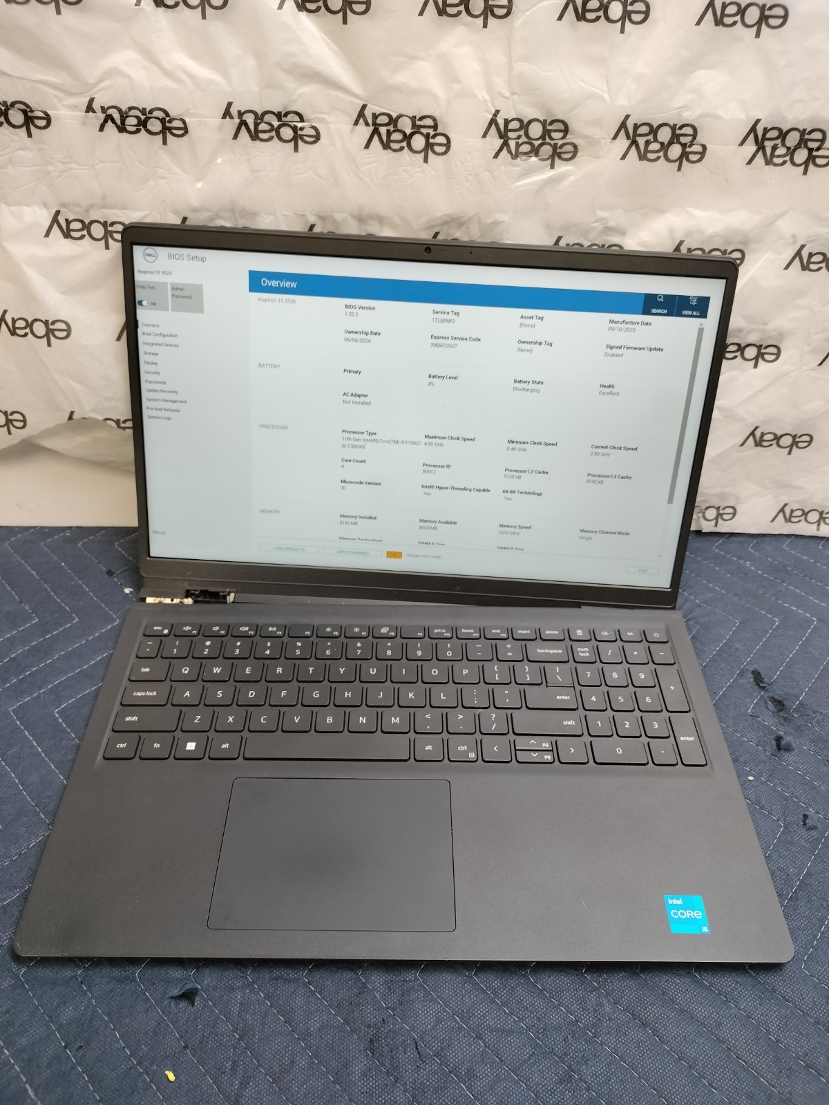 DellInspiron153520|i5-1155G7@2.5G<wbr>HZ|8GBRAM|BROKENHINGE|READ