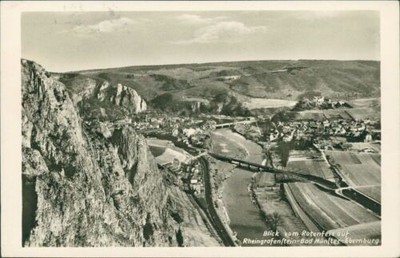 Ansichtskarte Blick vom Rotenfels auf Rheingrafenstein Bad Münster   (Nr.9368)