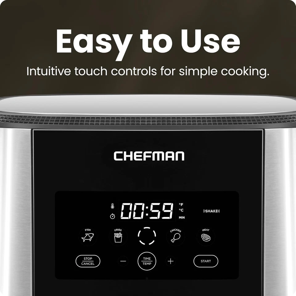 Chefman TurboFry Touch Air Fryer, XL 8-Qt Family Size, One-Touch Digital Control - Image 4 of 4