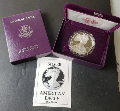1990 S Proof $1 American Silver Eagle Dollar