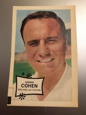 A&BC FOOTBALL CARDS ENGLAND WORLD CUP STAR INSERT POSTER GEORGE COHEN FULHAM