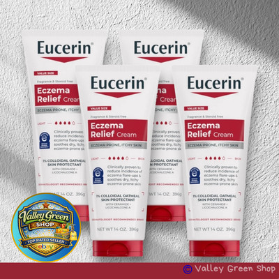 4 Pack - 14 oz Eucerin Eczema Relief Body Cream 1% Colloidal Oatmeal