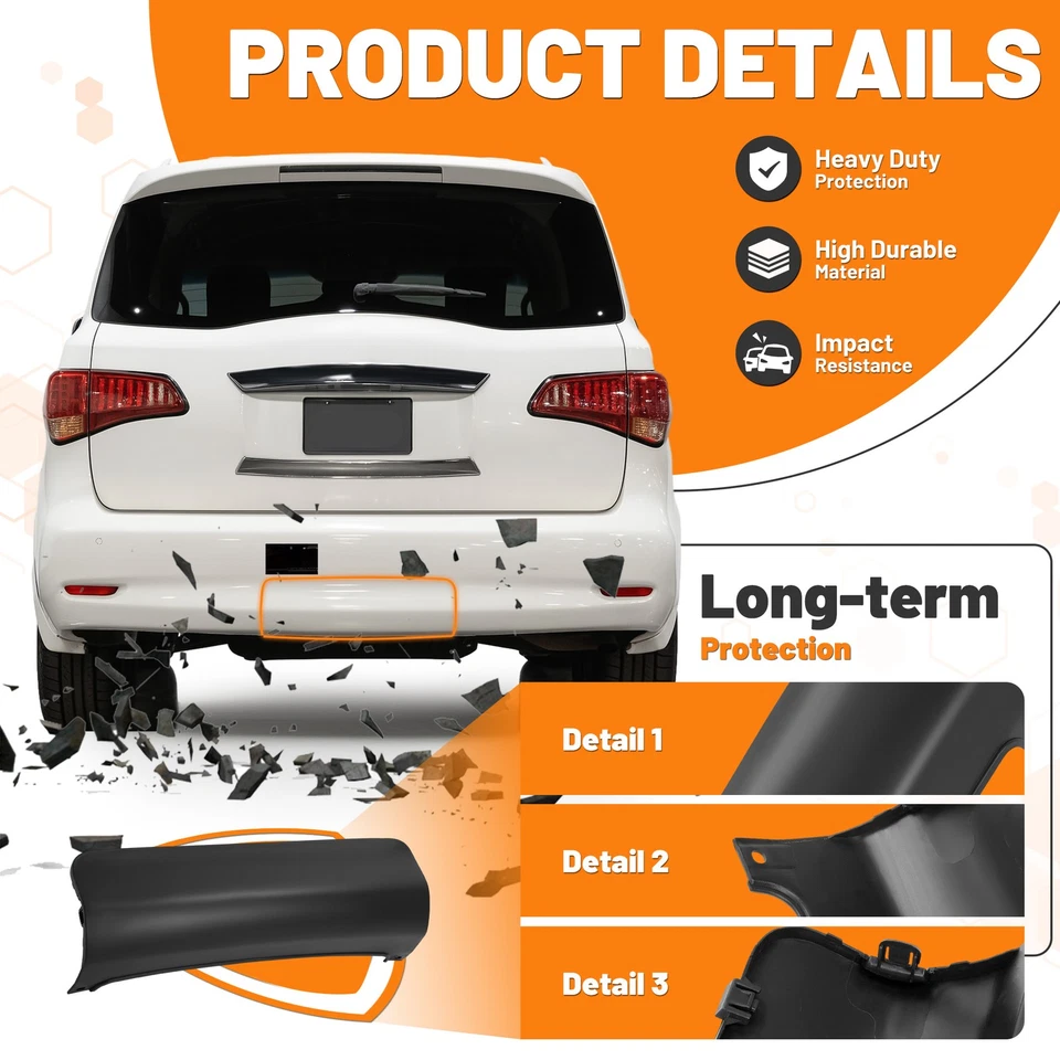 Bumper Trailer Hitch Cover For Infiniti QX56 2011-2013 QX80 2014-2017 #IN1180101 Foto 3 de 4