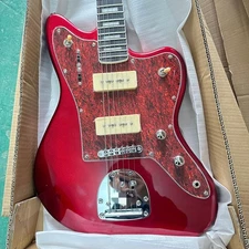 Custom red solid-body electric guitar chrome hardware mahogany body fast shippin