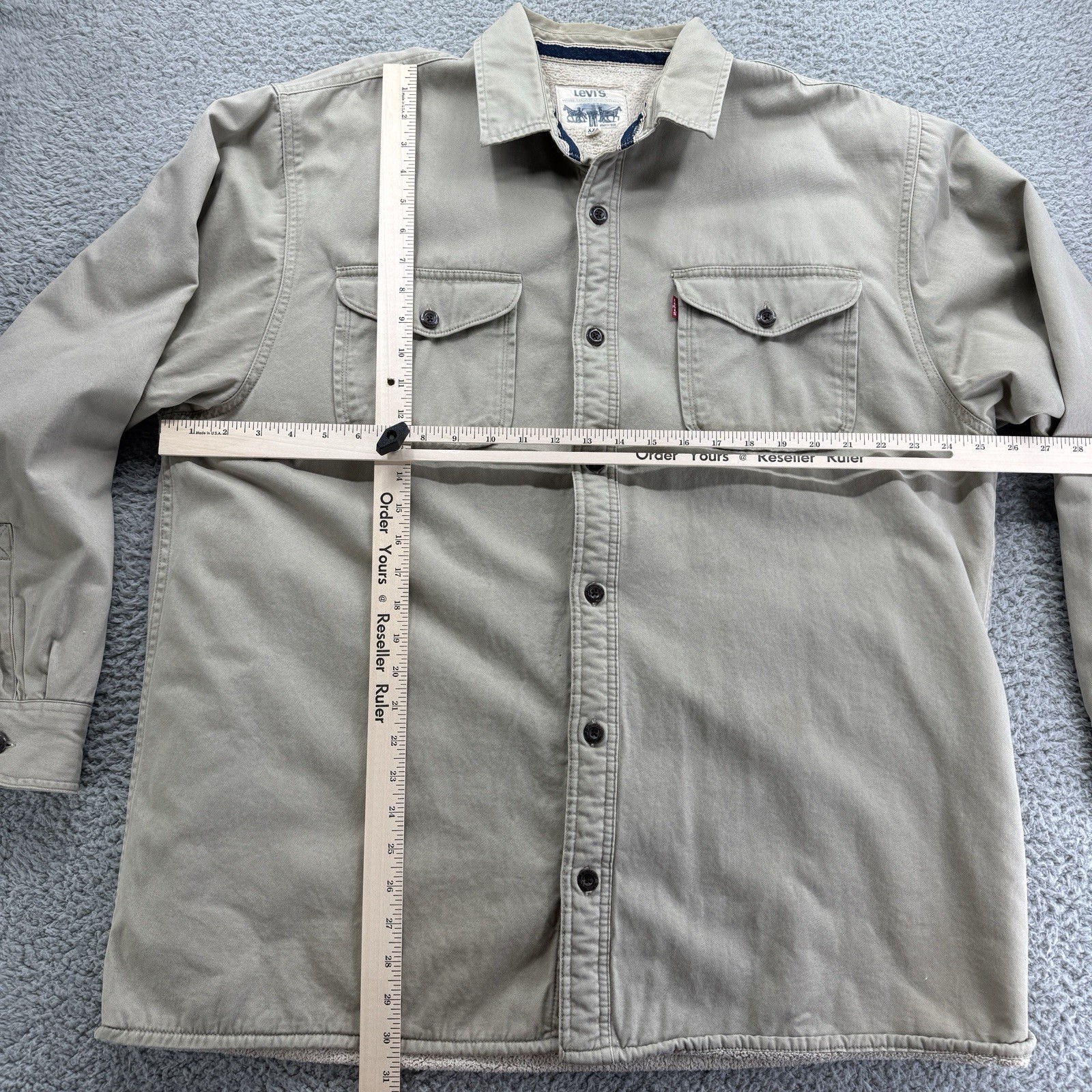 Men’s Levi Jacket Khaki Winter Coat RN#117508, Lined, Cotton Jacket XXL 2XL thumbnail 7