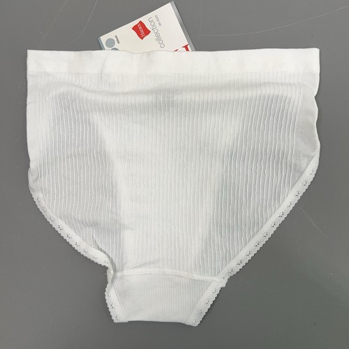 NWT Hanes Girls Panty L White 1 high cut brief 3 Bikini Nylon Jersey Underwear - Picture 6 of 16