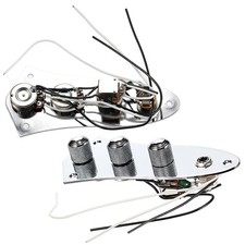 Prewired Bass Control Plate with Wiring Harness for Jazz Bass Guitar Replacement