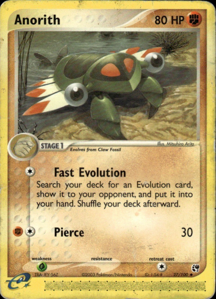 ANORITH 27/100 UNCOMMON SANDSTORM POKEMON LP