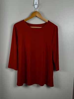SUSAN GRAVER Essentials Women s Sz M Liquid Knit Red Top Valentines Day