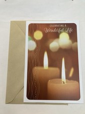 Large Hallmark Card Sympathy Celebrating a Wonderful Life With Warm Thoughts