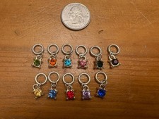 Lot Of Birthstone Crystal Charms