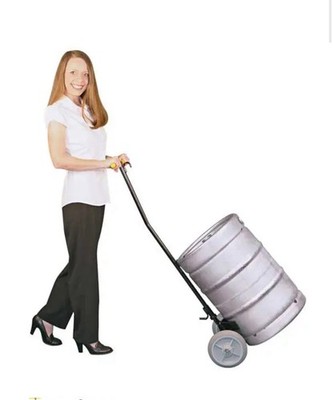 Bar Maid KPC-100 Keg and Pail Cart w/Ergonomic Handle, Black