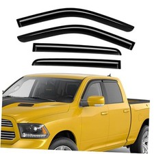 Tape-On Rain Guards Extra Durable Fit for Dodge Ram 1500 Crew Cab 2011-2018