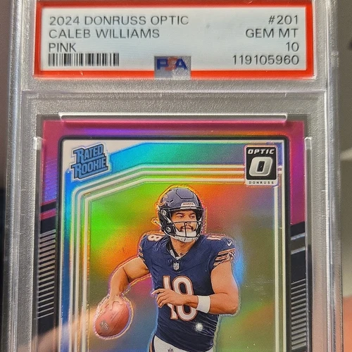 2024 Panini Donruss Optic Rated Rookie Caleb Williams Pink Prizm #201 PSA 10