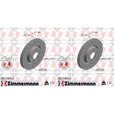 2x ZIMMERMANN SPORT BREMSSCHEIBEN 293mm GELOCHT VORNE passend für HONDA CIVIC