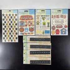 Vintage Puppy & Cat Stickers Lot Paw Words Daisy Hill Creative Imaginations