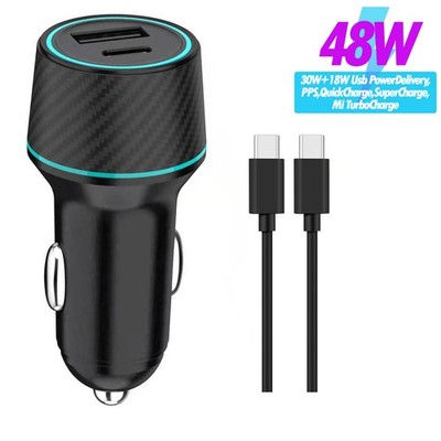 Für iPhone 17, 17 Pro Max, 17 Air 48w Usb C Kfz Adapter, Autoschnellladgerät 