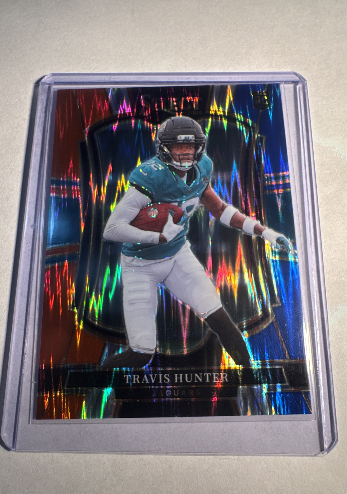 2025 Panini Select - Premier Level Travis Hunter #128 Red & Blue Shock Prizm...
