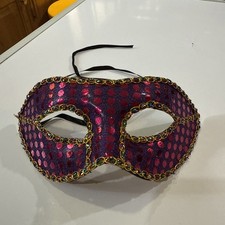Venetian Mask Costume Halloween Mask Masquerade Purple  Gold