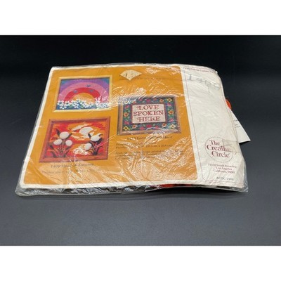 Creative Circle Love Spoken Here Needlepoint Kit 1408 Patchwork Heart Sealed