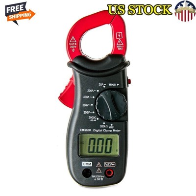 Digital Clamp Meter AC DC Voltage Tester Current Resistance LED Display Portable