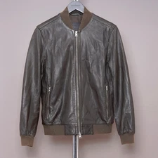 ALL SAINTS Leather Jacket EXTRA SMALL Mens Brown XS Biker Bomber Celebrity NIKO